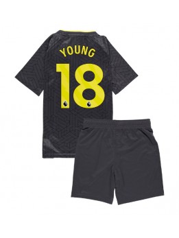 Everton Ashley Young #18 Replika Borta Kläder Barn 2024-25 Kortärmad (+ byxor)